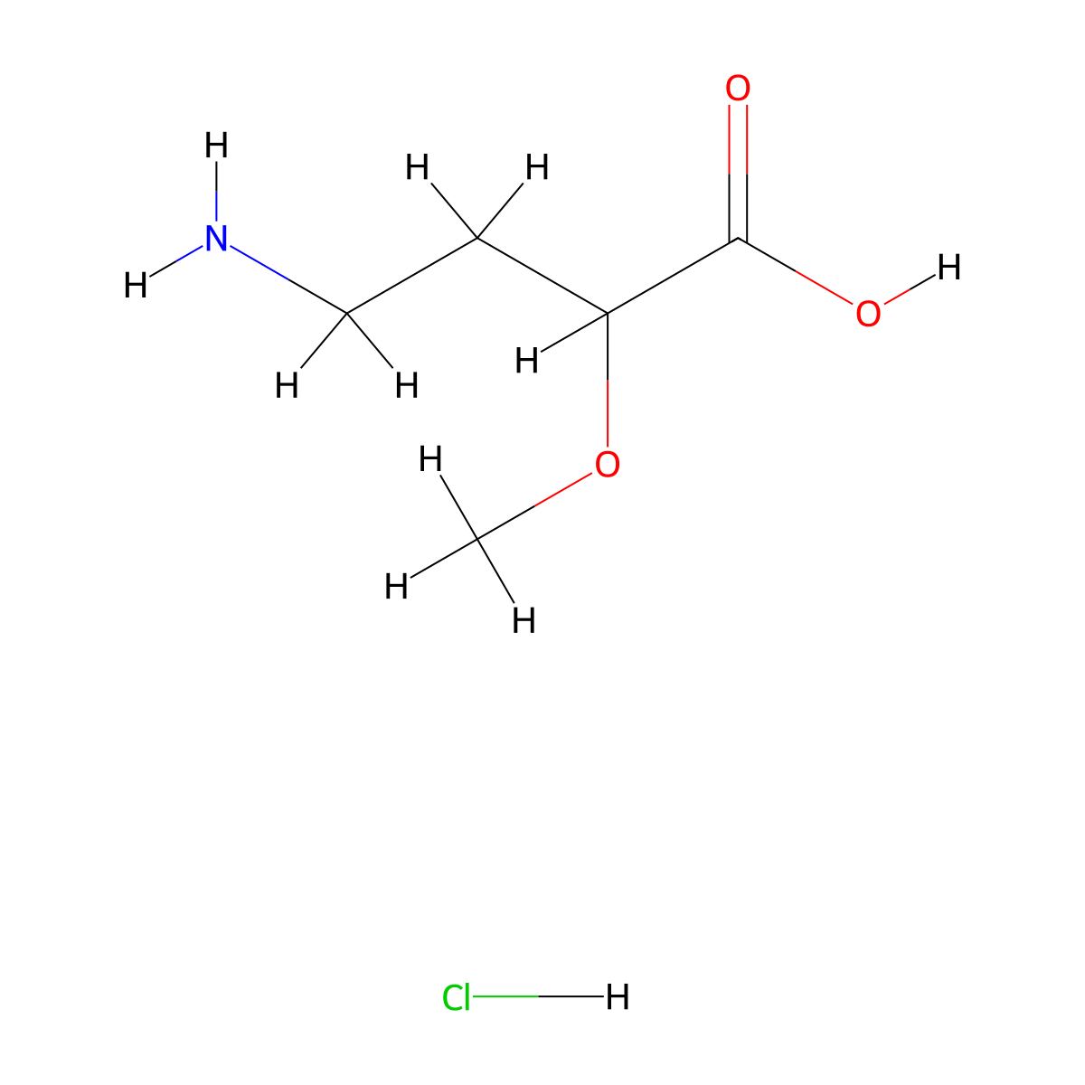 4-Amino-2-methoxybutanoic acid hydrochloride molecular structure, CAS 1909319-23-8