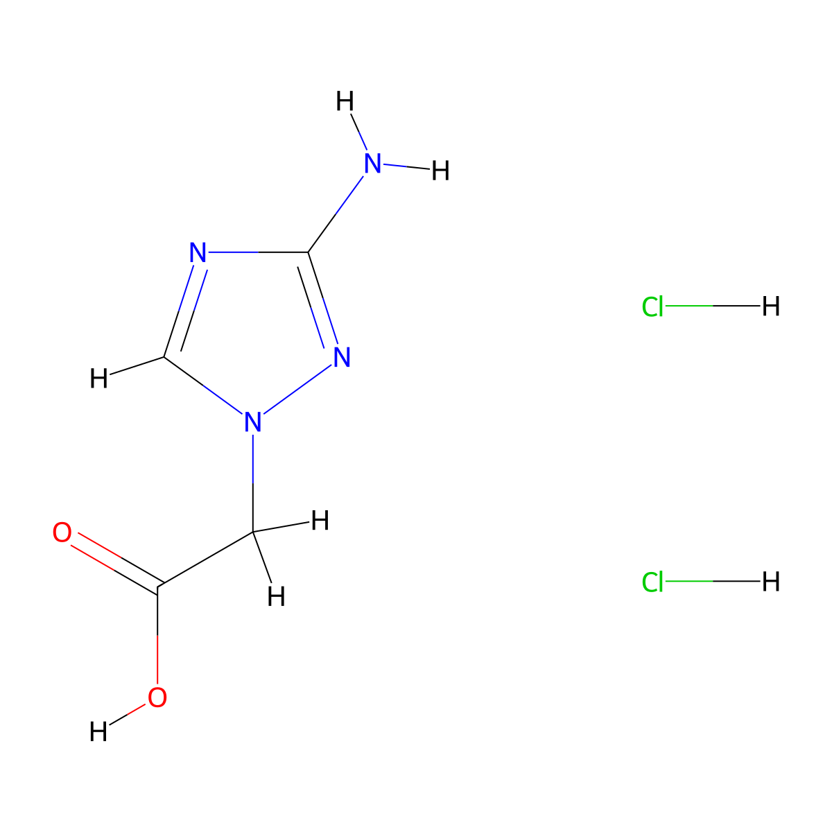 2-(3-amino-1H-1,2,4-triazol-1-yl)acetic acid dihydrochloride molecular structure, CAS 1909319-29-4