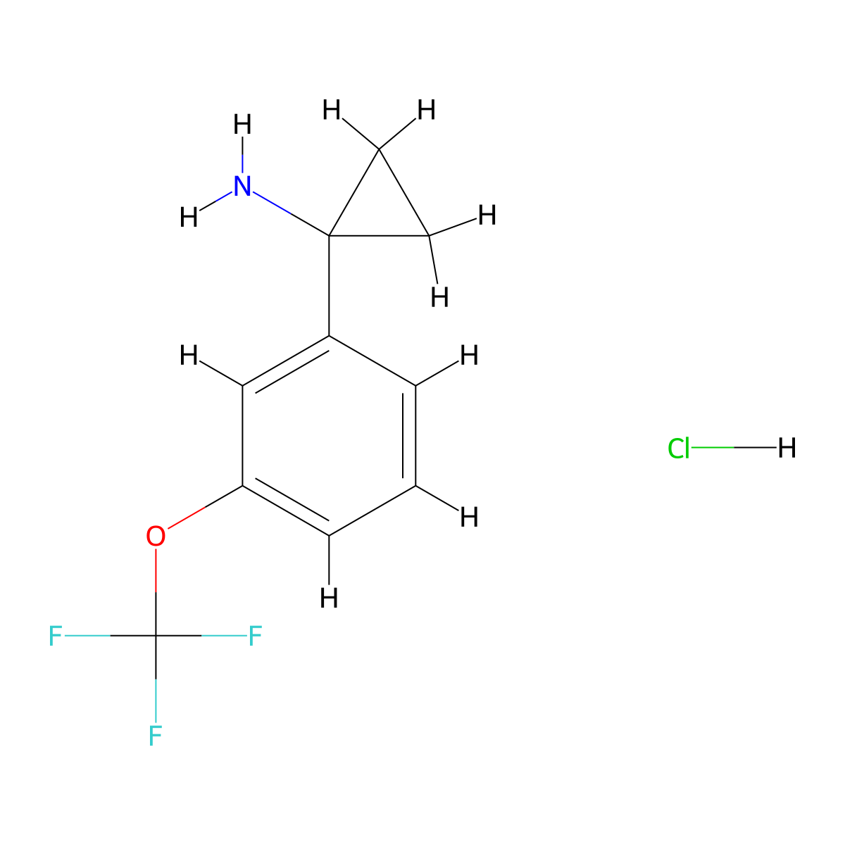 1-[3-(Trifluoromethoxy)phenyl]cyclopropan-1-amine hydrochloride molecular structure, CAS 1909319-32-9