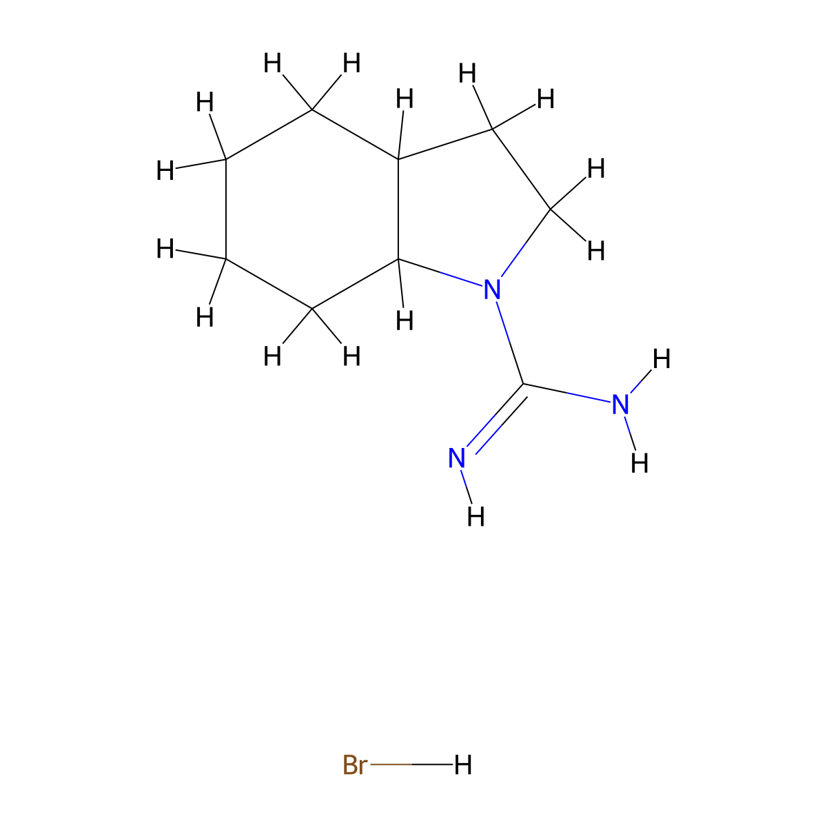 octahydro-1H-indole-1-carboximidamide hydrobromide molecular structure, CAS 1909319-33-0