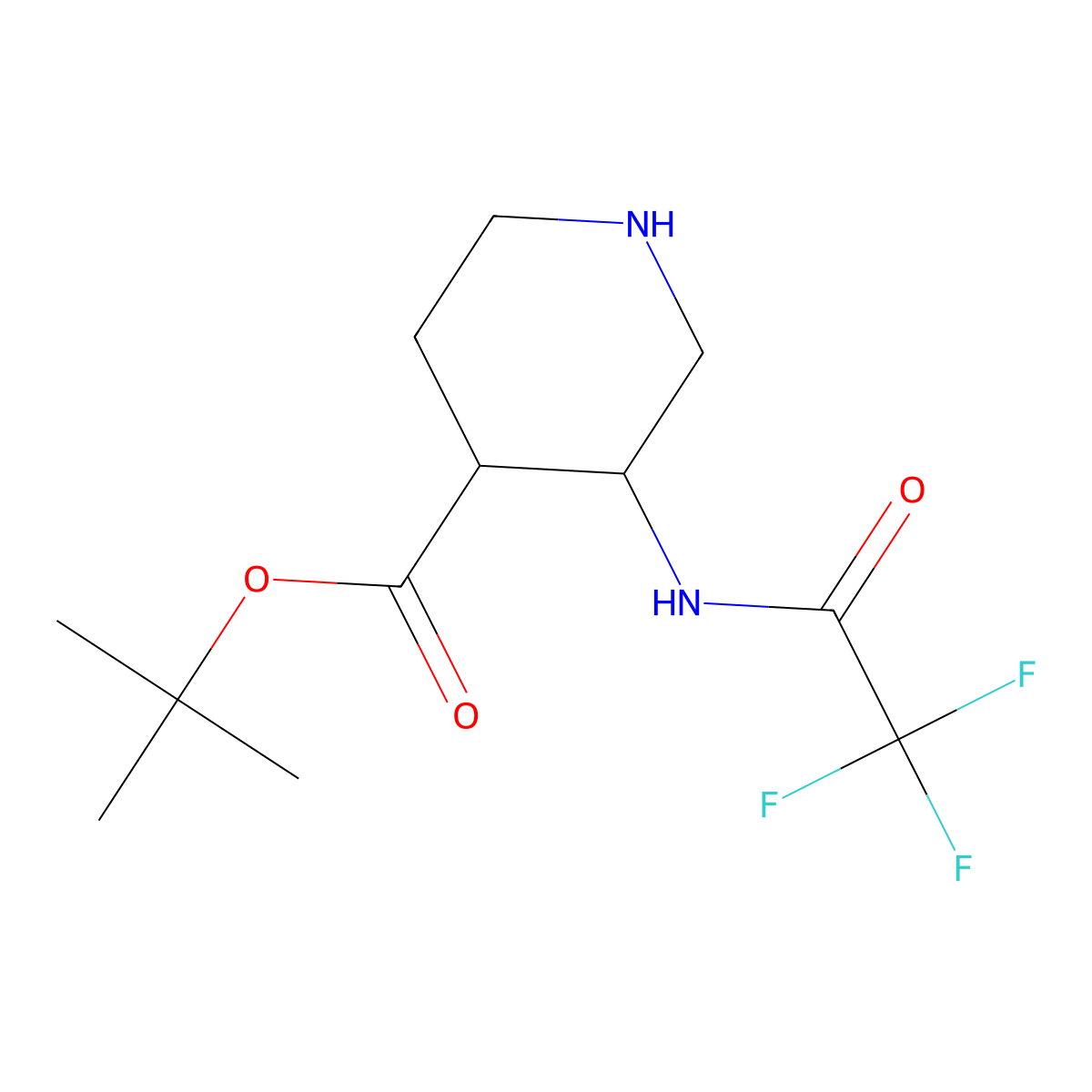 Tert-butyl 3-(trifluoroacetamido)piperidine-4-carboxylate molecular structure, CAS 1909319-36-3