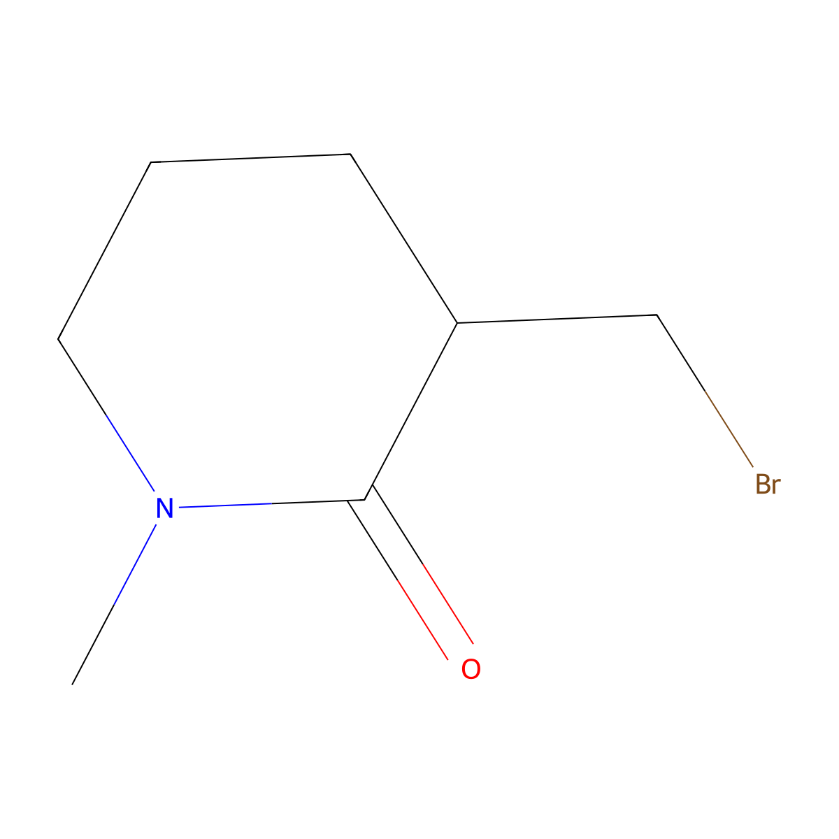 3-(Bromomethyl)-1-methylpiperidin-2-one molecular structure, CAS 1909319-39-6