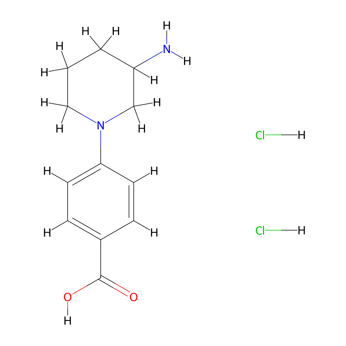 4-(3-Aminopiperidin-1-yl)benzoic acid dihydrochloride molecular structure, CAS 1909319-40-9