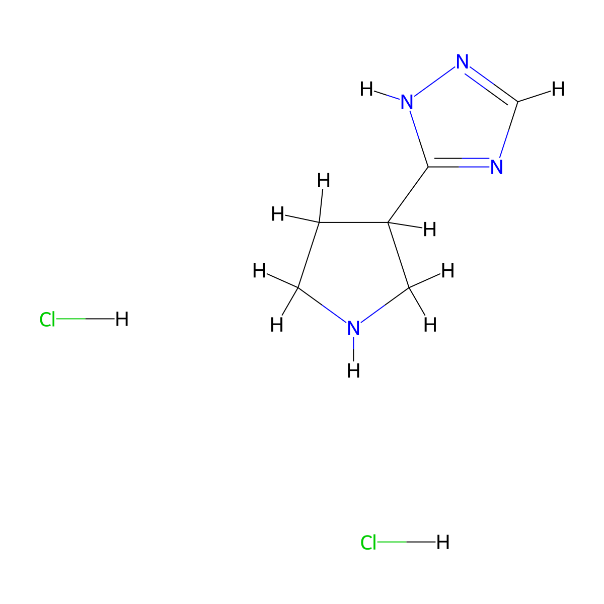 3-(pyrrolidin-3-yl)-4H-1,2,4-triazole dihydrochloride molecular structure, CAS 1909319-47-6