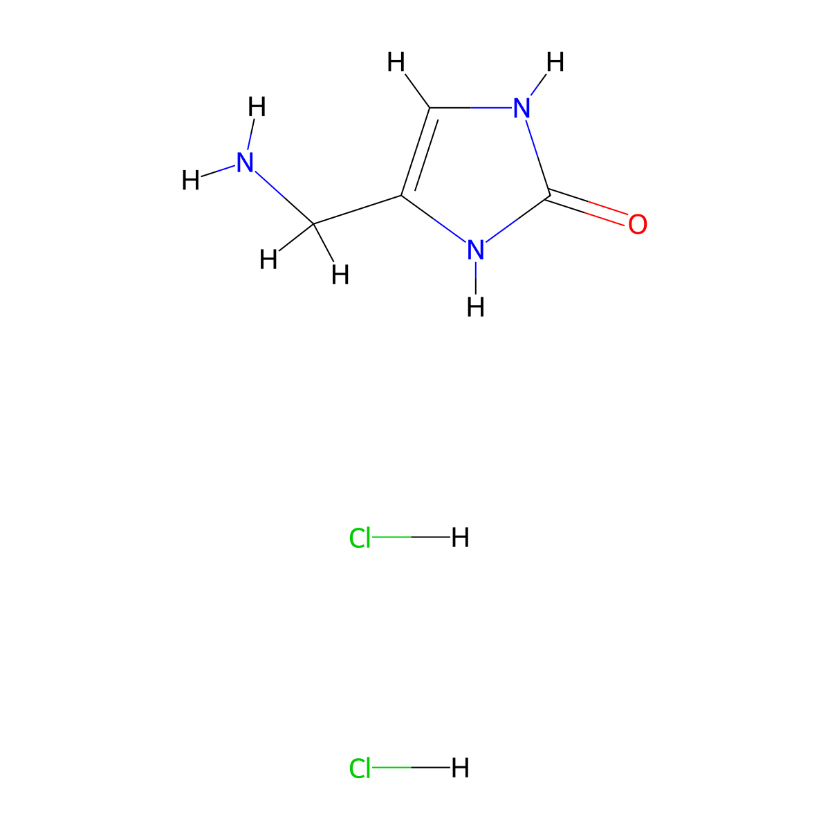 4-(aminomethyl)-2,3-dihydro-1H-imidazol-2-one dihydrochloride molecular structure, CAS 1909319-48-7