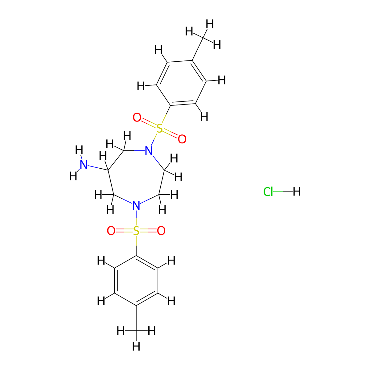 1,4-Bis(4-methylbenzenesulfonyl)-1,4-diazepan-6-amine hydrochloride molecular structure, CAS 1909319-50-1
