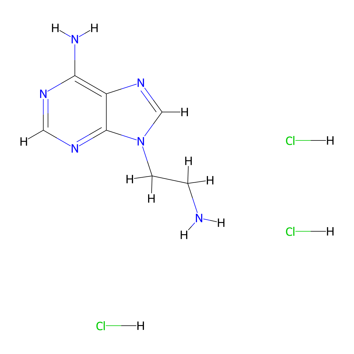 9-(2-aminoethyl)-9H-purin-6-amine trihydrochloride molecular structure, CAS 1909319-51-2