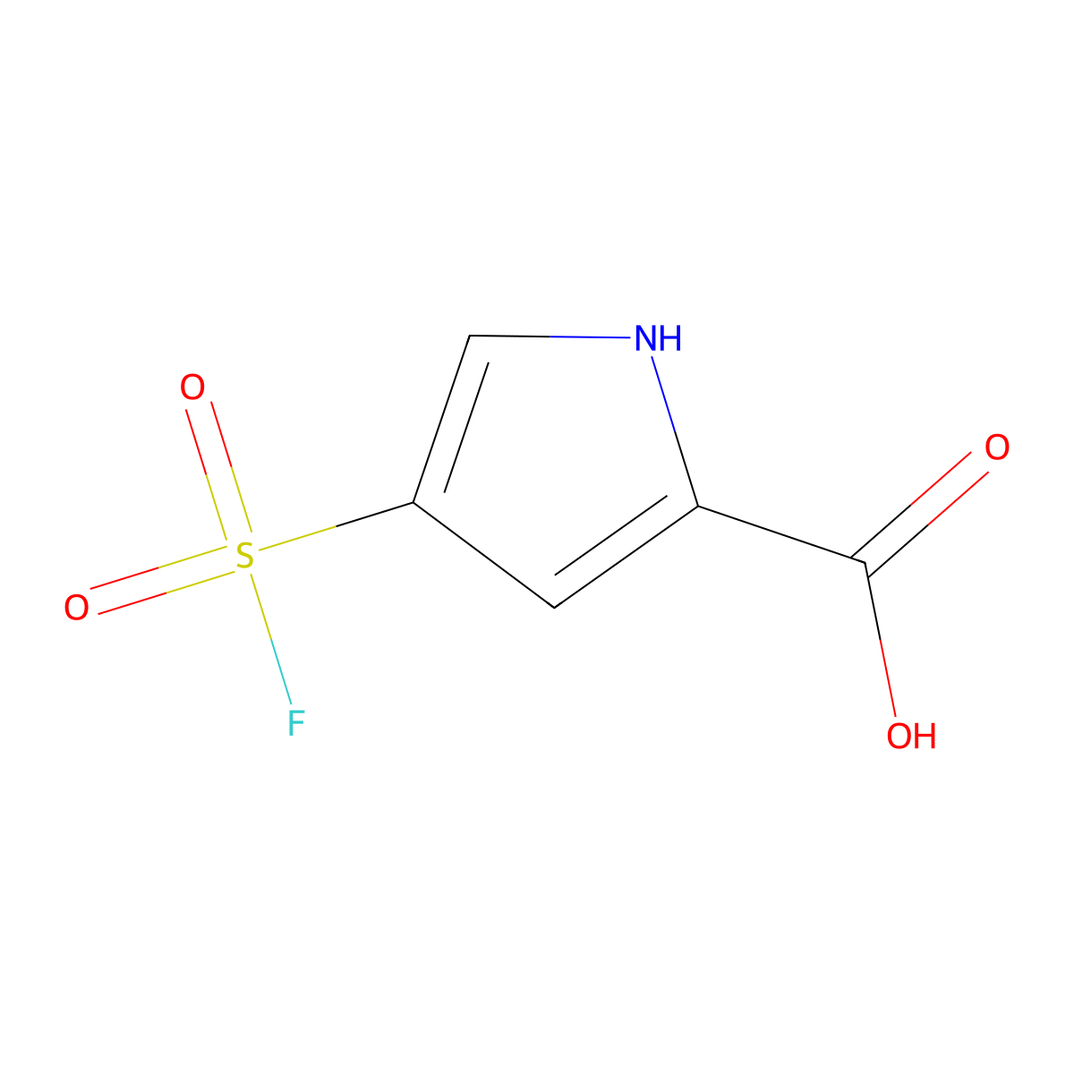 4-(fluorosulfonyl)-1H-pyrrole-2-carboxylic acid molecular structure, CAS 1909319-52-3
