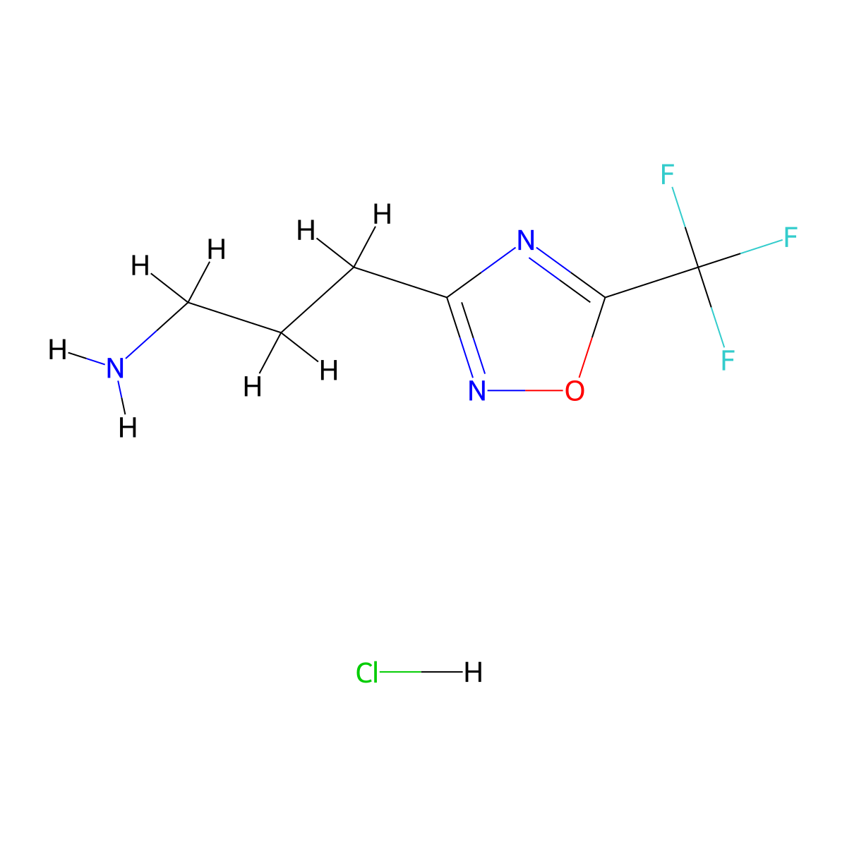3-(5-(Trifluoromethyl)-1,2,4-oxadiazol-3-yl)propan-1-amine hydrochloride molecular structure, CAS 1909319-53-4