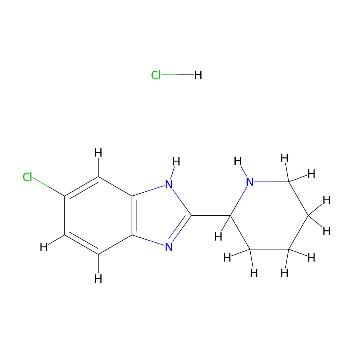 5-Chloro-2-(piperidin-2-yl)-1H-1,3-benzodiazole hydrochloride molecular structure, CAS 1909319-56-7