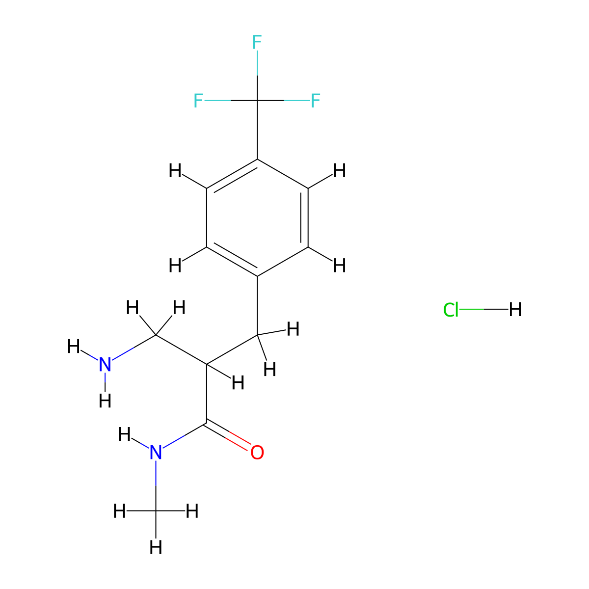 3-amino-N-methyl-2-{[4-(trifluoromethyl)phenyl]methyl}propanamide hydrochloride molecular structure, CAS 1909319-58-9