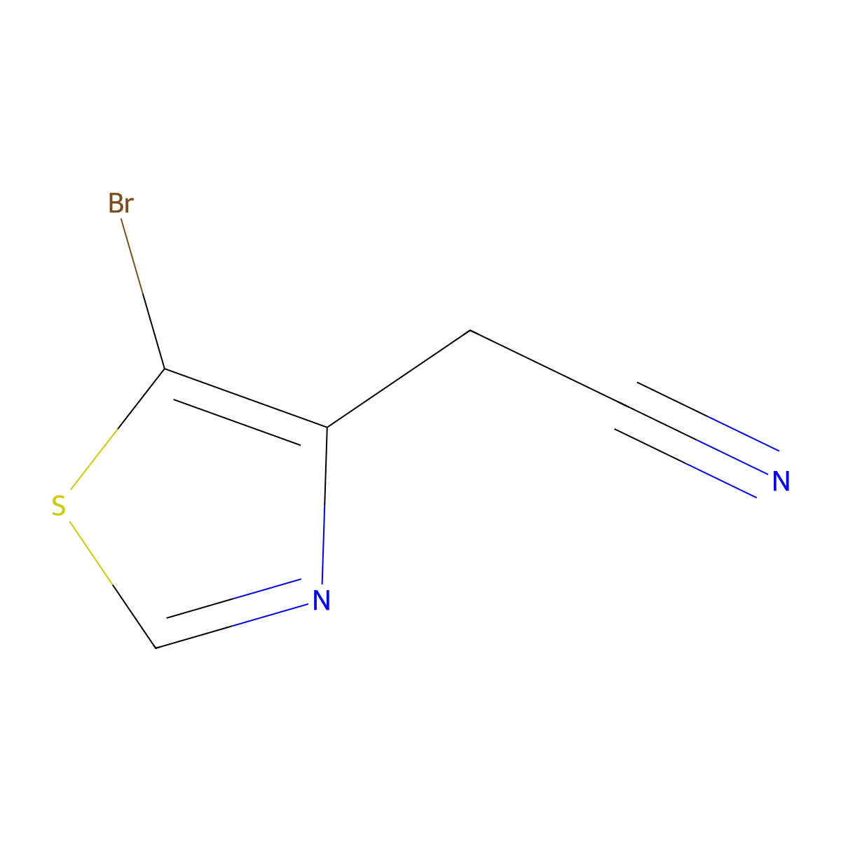 2-(5-Bromo-1,3-thiazol-4-yl)acetonitrile molecular structure, CAS 1909319-59-0