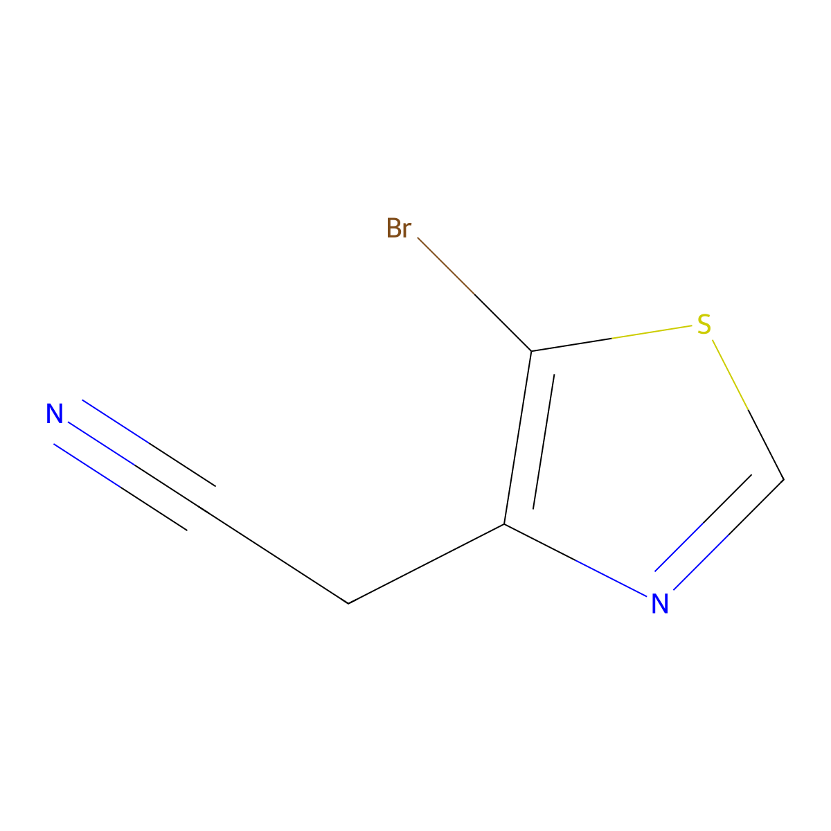 2-(5-Bromo-1,3-thiazol-4-yl)acetonitrile molecular structure, CAS 1909319-59-0