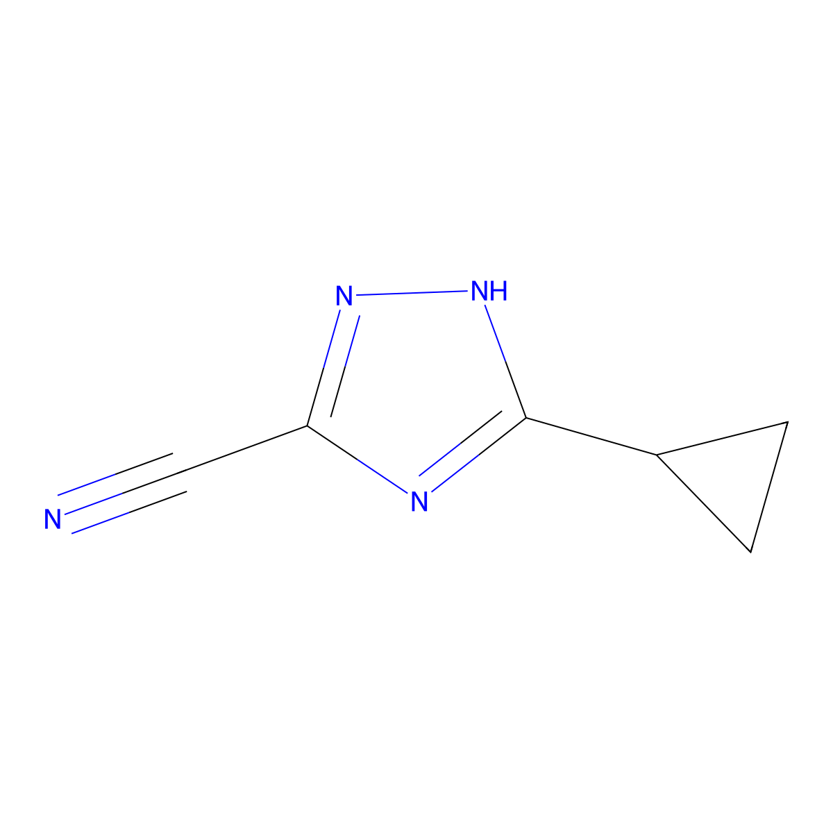 1H-1,2,4-Triazole-5-carbonitrile, 3-cyclopropyl- molecular structure, CAS 1909319-66-9