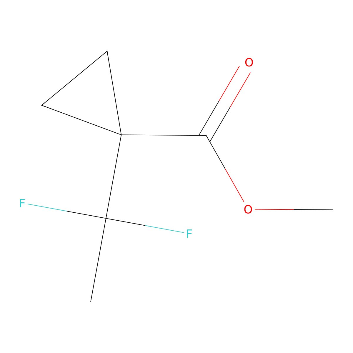 Methyl 1-(1,1-difluoroethyl)cyclopropane-1-carboxylate molecular structure, CAS 1909319-67-0