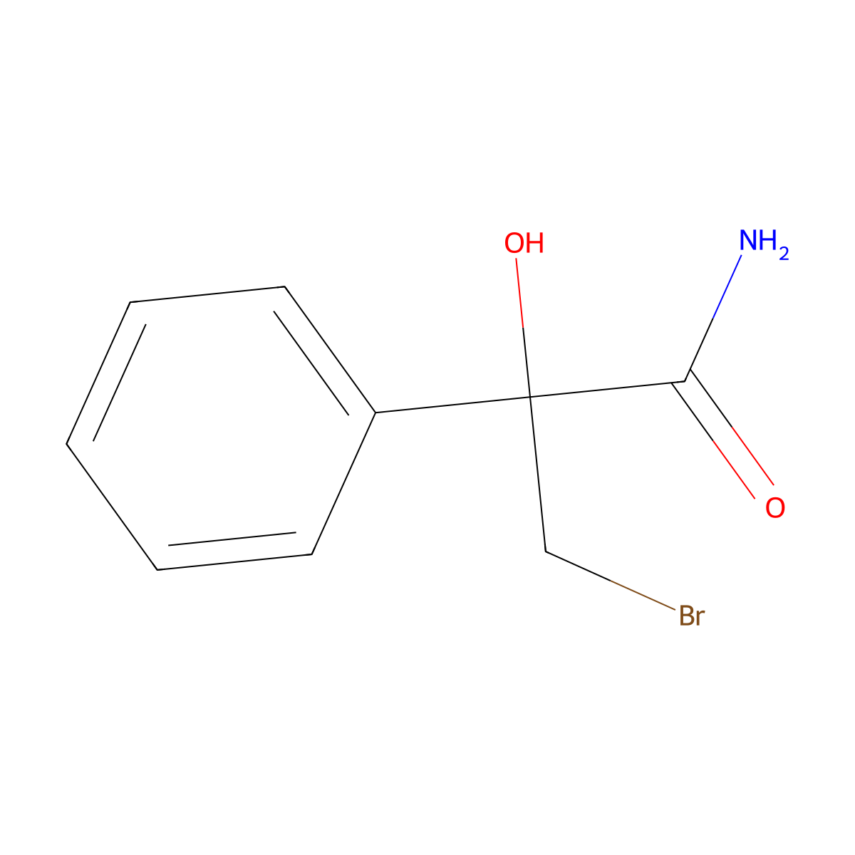 3-Bromo-2-hydroxy-2-phenylpropanamide molecular structure, CAS 1909319-68-1