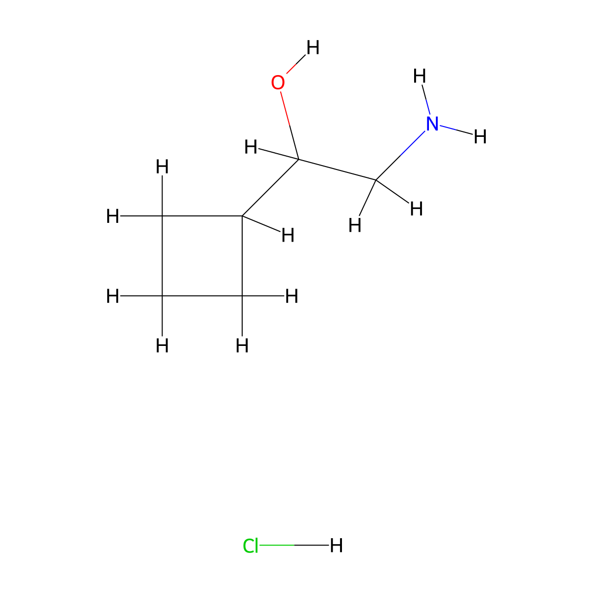 2-Amino-1-cyclobutylethan-1-ol hydrochloride molecular structure, CAS 1909319-69-2