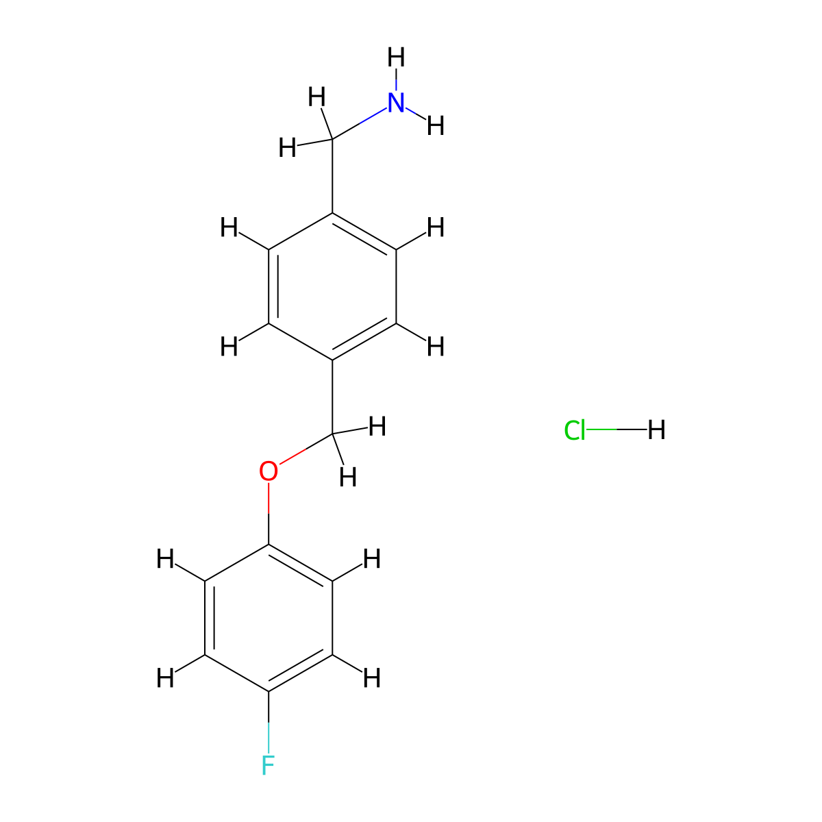 {4-[(4-Fluorophenoxy)methyl]phenyl}methanamine hydrochloride molecular structure, CAS 1909319-70-5