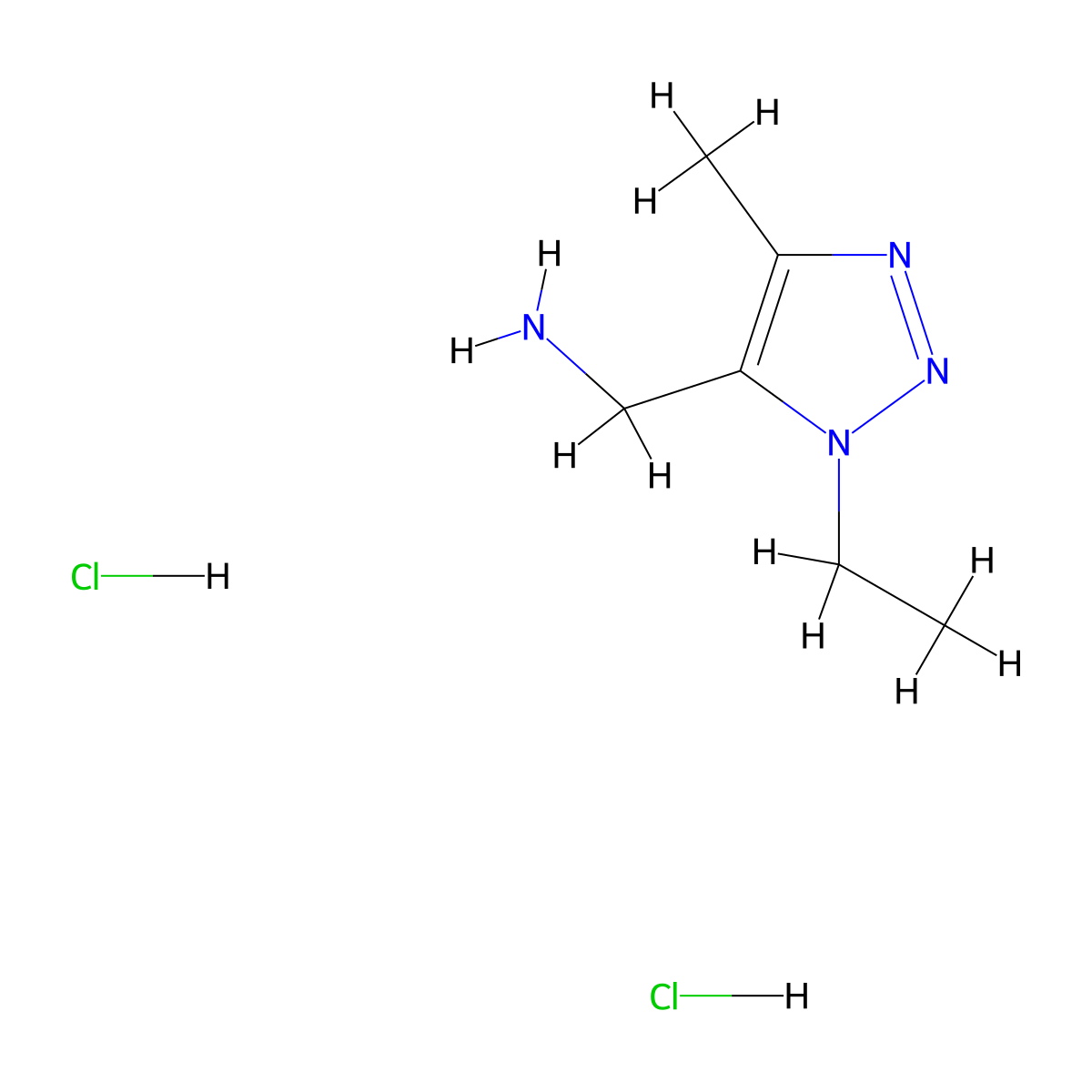 (1-ethyl-4-methyl-1H-1,2,3-triazol-5-yl)methanamine dihydrochloride molecular structure, CAS 1909319-74-9