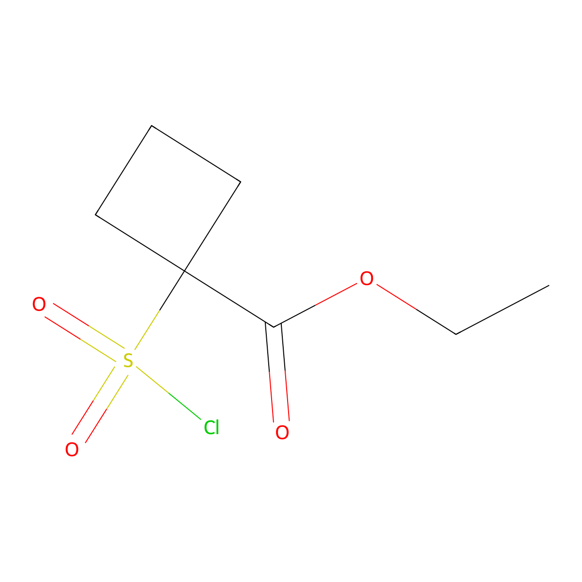 Ethyl 1-(chlorosulfonyl)cyclobutane-1-carboxylate molecular structure, CAS 1909319-78-3