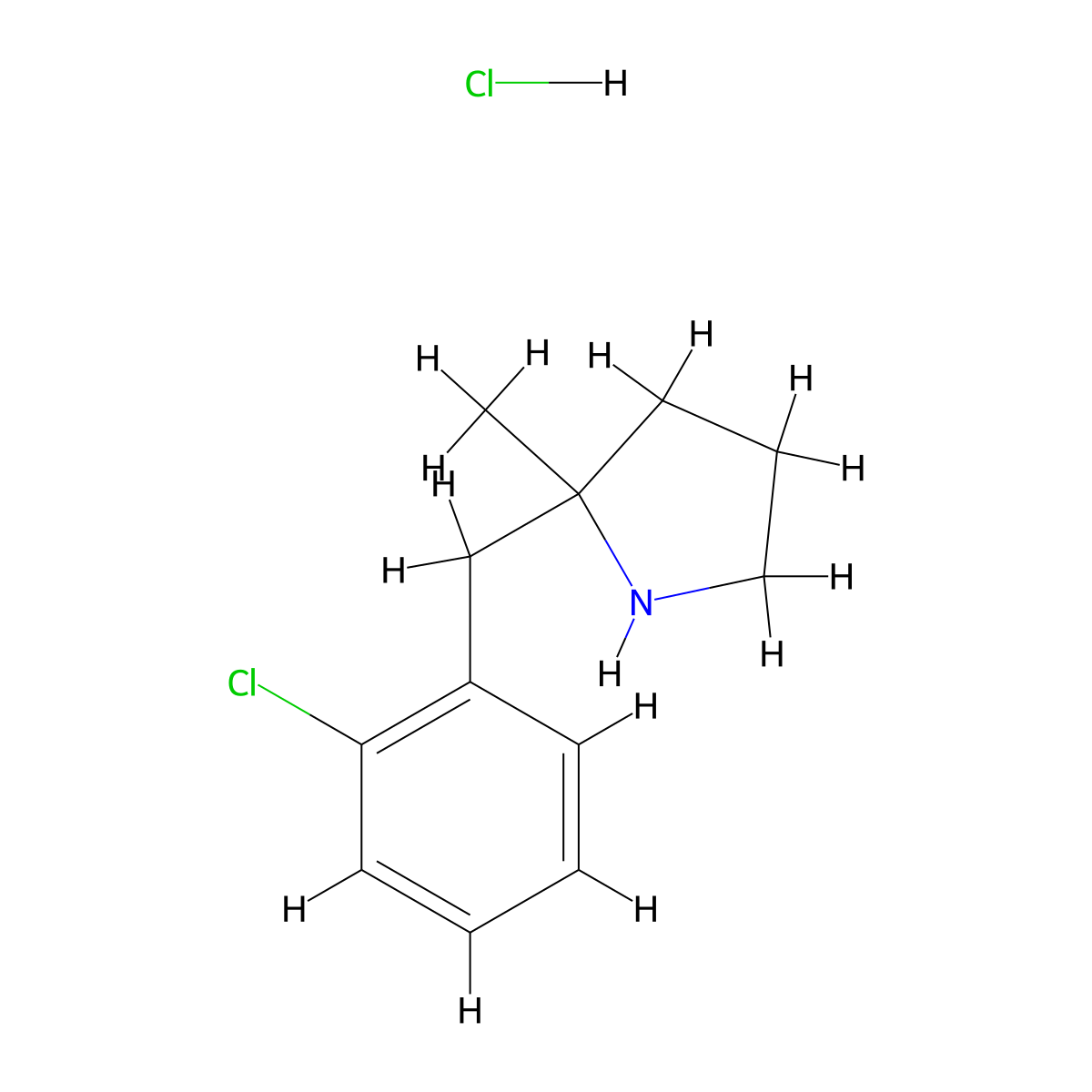 2-[(2-Chlorophenyl)methyl]-2-methylpyrrolidine hydrochloride molecular structure, CAS 1909319-85-2