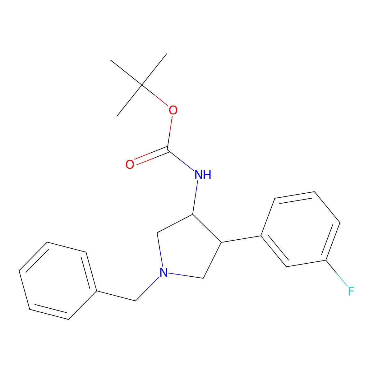 tert-Butyl N-[1-benzyl-4-(3-fluorophenyl)pyrrolidin-3-yl]carbamate molecular structure, CAS 1909319-86-3
