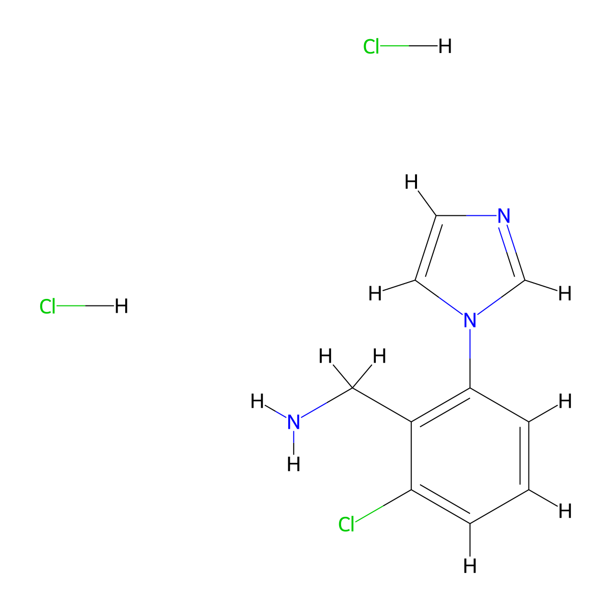 [2-chloro-6-(1H-imidazol-1-yl)phenyl]methanamine dihydrochloride molecular structure, CAS 1909319-89-6