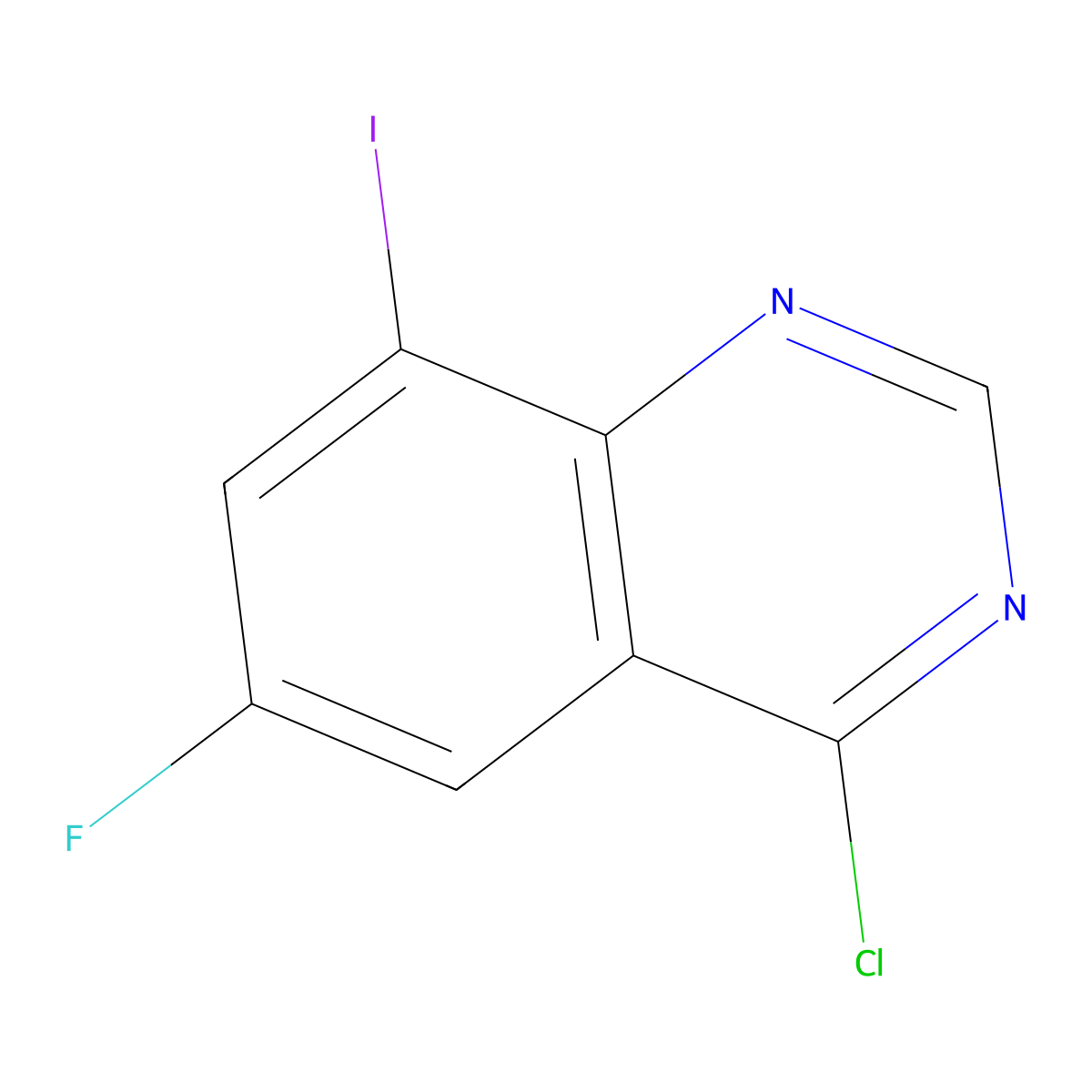4-Chloro-6-fluoro-8-iodoquinazoline molecular structure, CAS 1909319-90-9