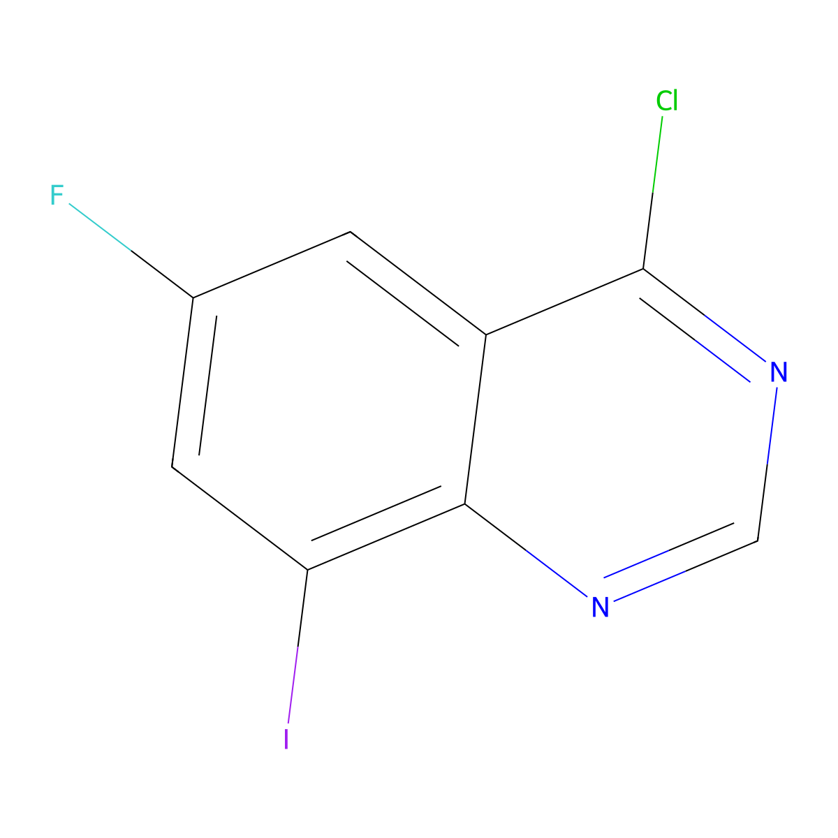4-Chloro-6-fluoro-8-iodoquinazoline molecular structure, CAS 1909319-90-9