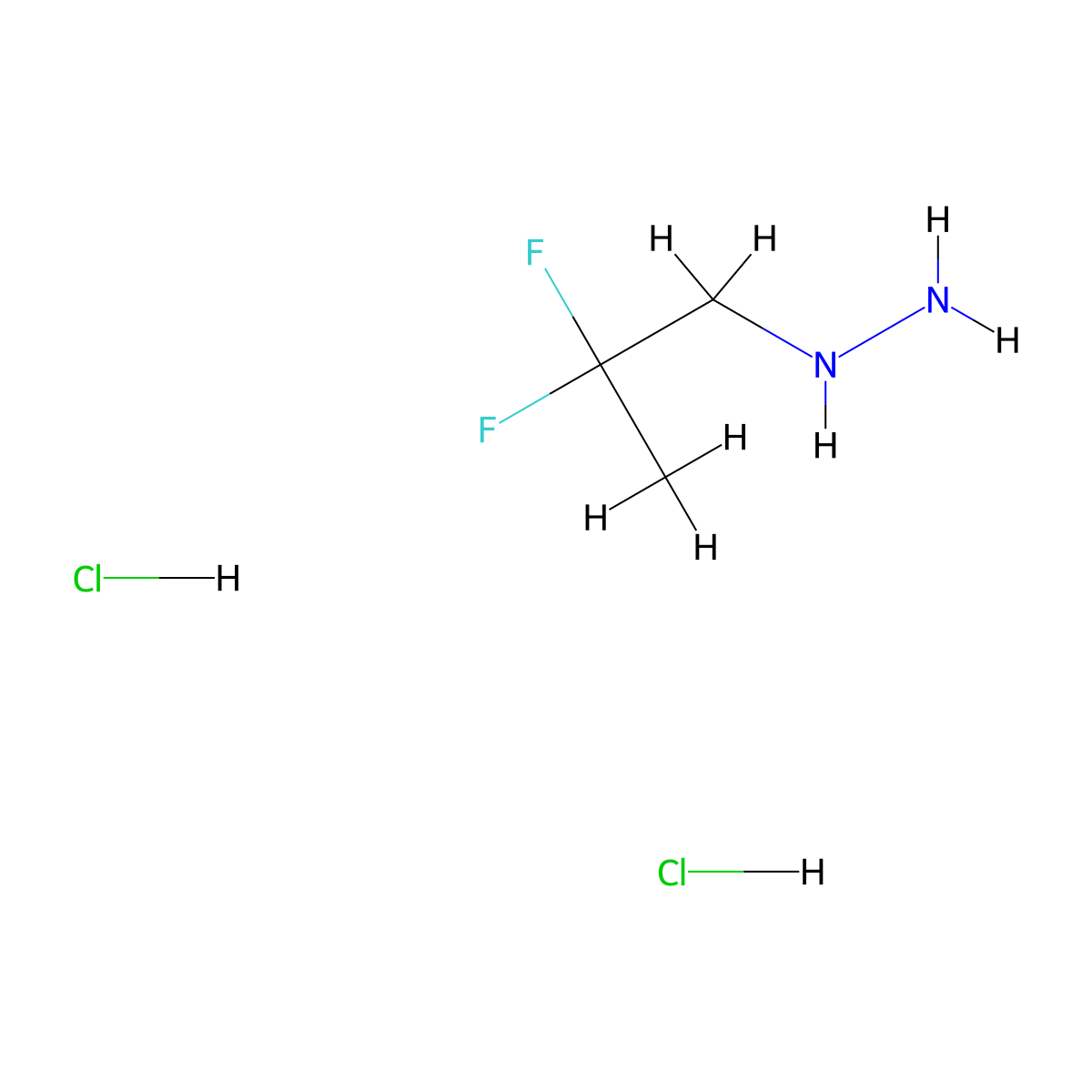 (2,2-Difluoropropyl)hydrazine dihydrochloride molecular structure, CAS 1909319-91-0