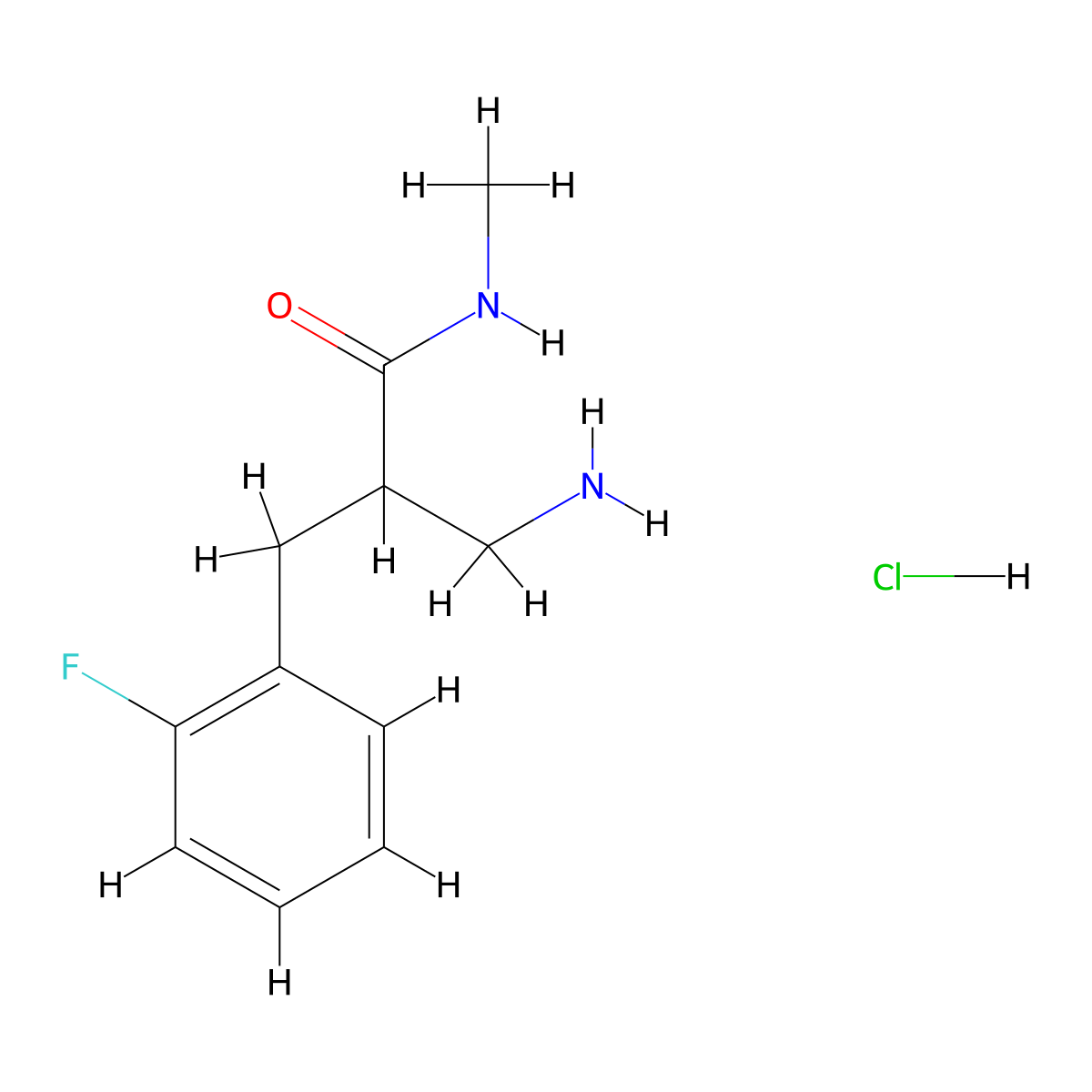 3-amino-2-[(2-fluorophenyl)methyl]-N-methylpropanamide hydrochloride molecular structure, CAS 1909319-94-3