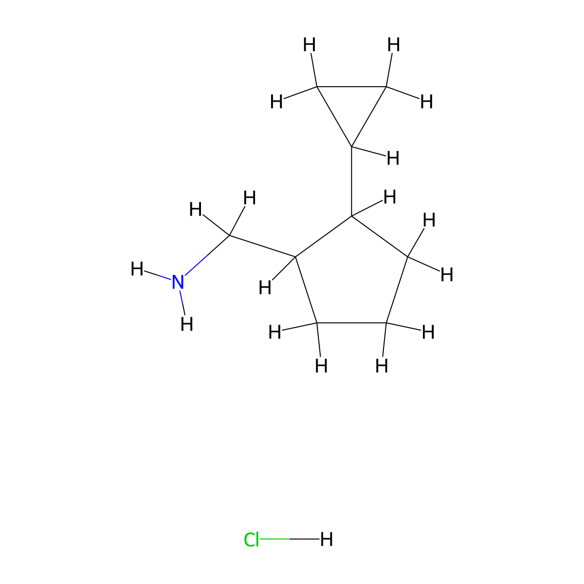(2-Cyclopropylcyclopentyl)methanamine hydrochloride molecular structure, CAS 1909319-95-4