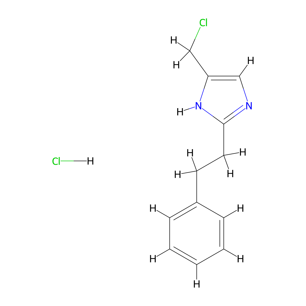 4-(Chloromethyl)-2-(2-phenylethyl)-1H-imidazole hydrochloride molecular structure, CAS 1909319-98-7