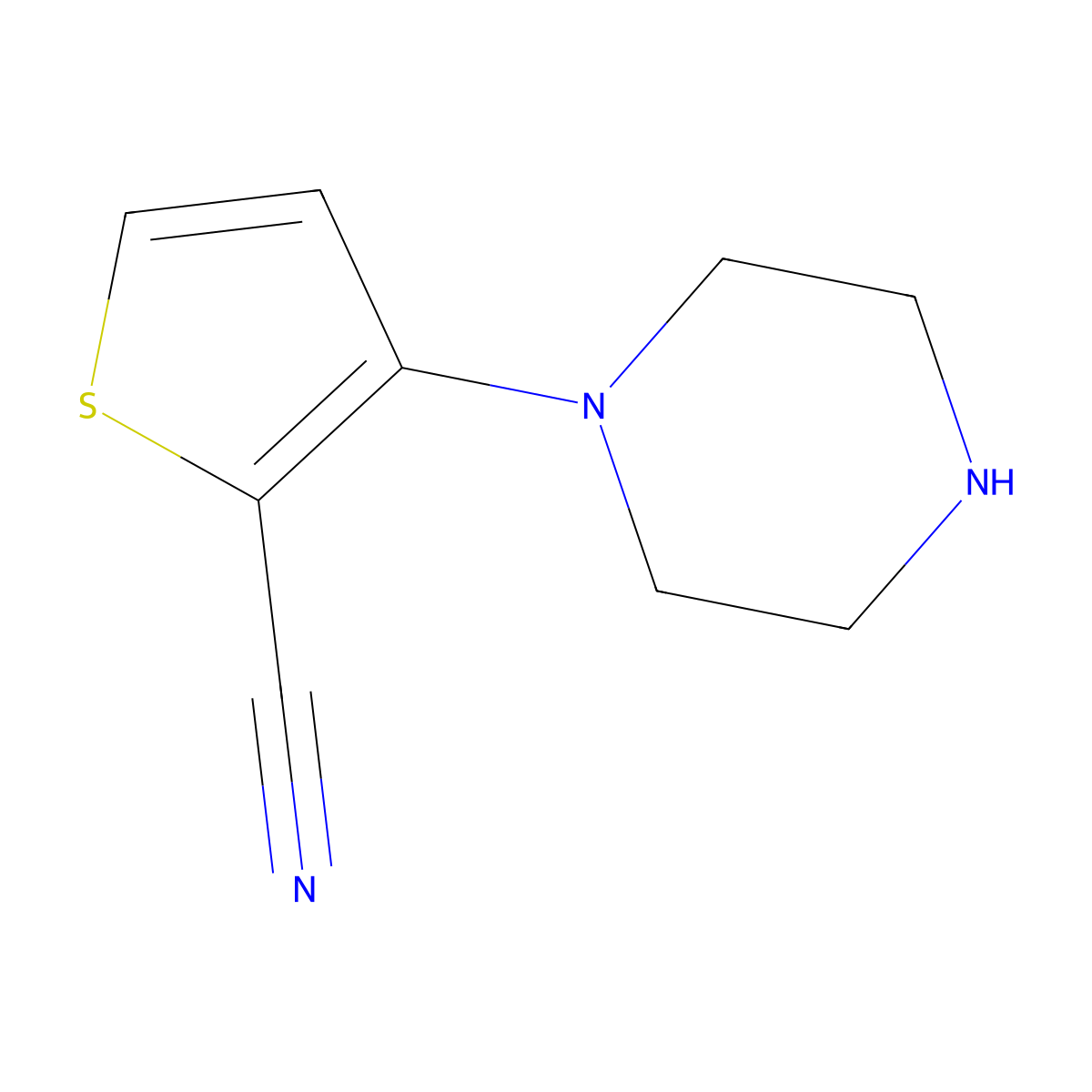 3-(Piperazin-1-yl)thiophene-2-carbonitrile molecular structure, CAS 1909320-01-9