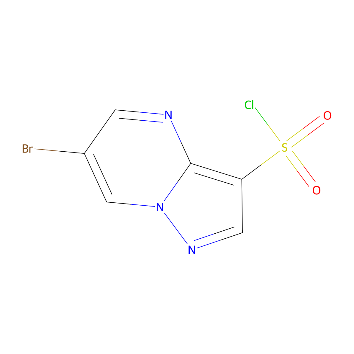 6-Bromopyrazolo[1,5-a]pyrimidine-3-sulfonyl chloride molecular structure, CAS 1909320-02-0