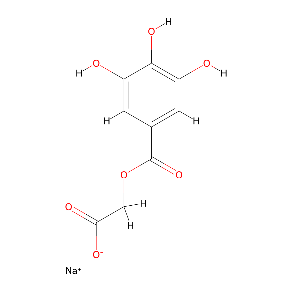 Sodium 2-(3,4,5-trihydroxybenzoyloxy)acetate molecular structure, CAS 1909320-07-5