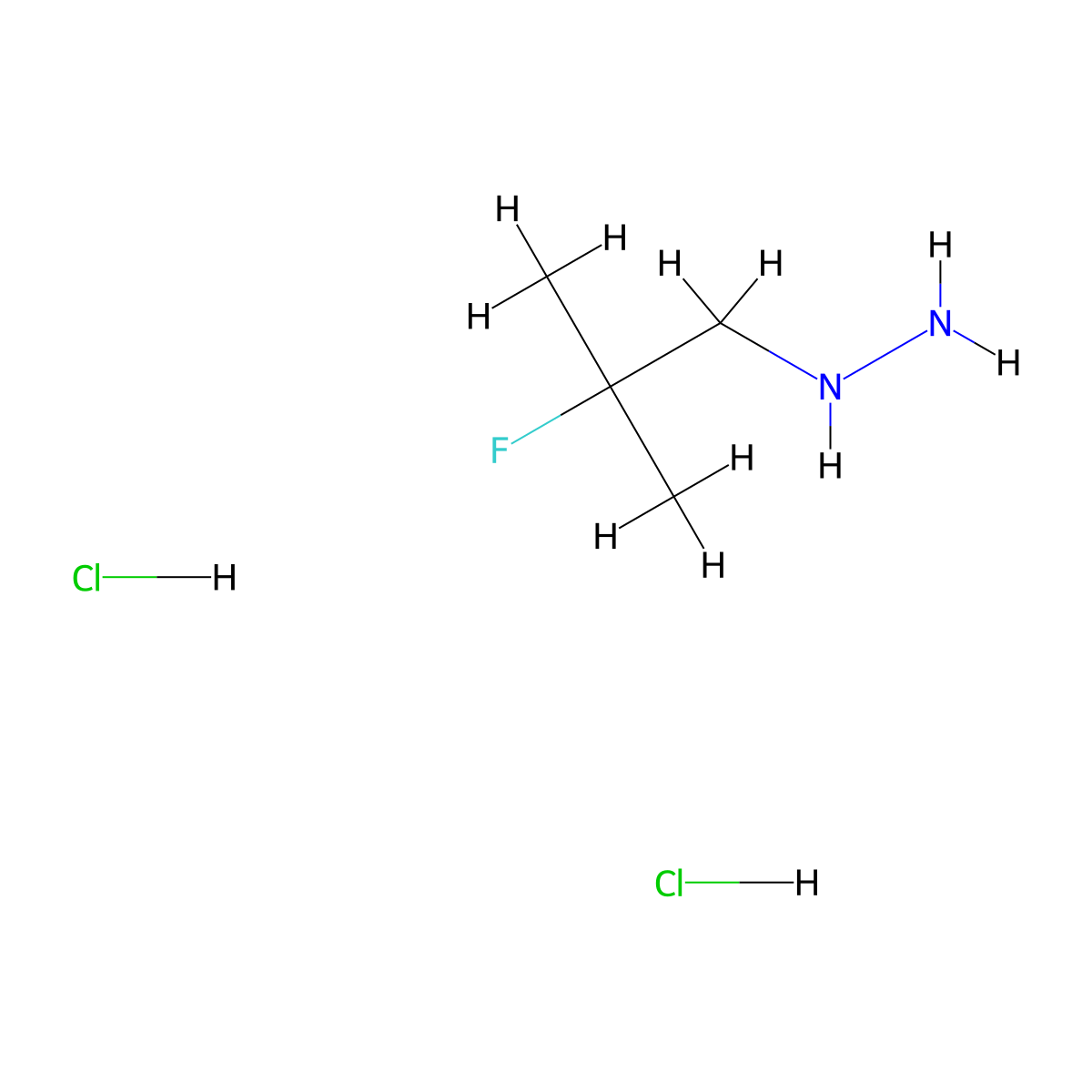 (2-Fluoro-2-methylpropyl)hydrazine dihydrochloride molecular structure, CAS 1909320-09-7