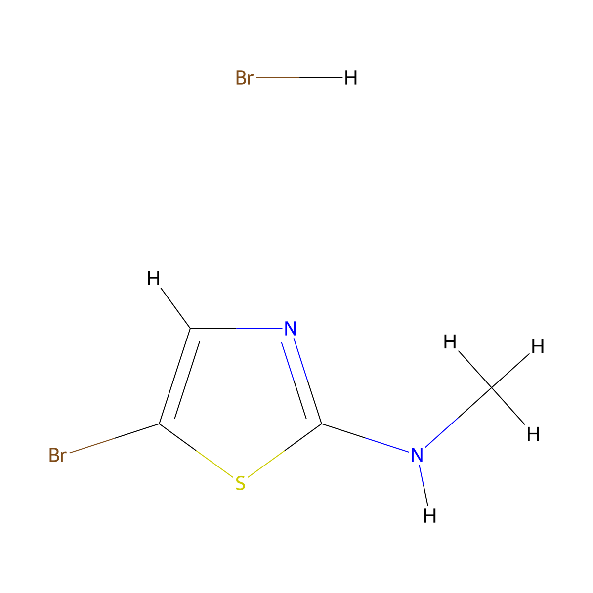 5-bromo-N-methyl-1,3-thiazol-2-amine hydrobromide molecular structure, CAS 1909320-12-2
