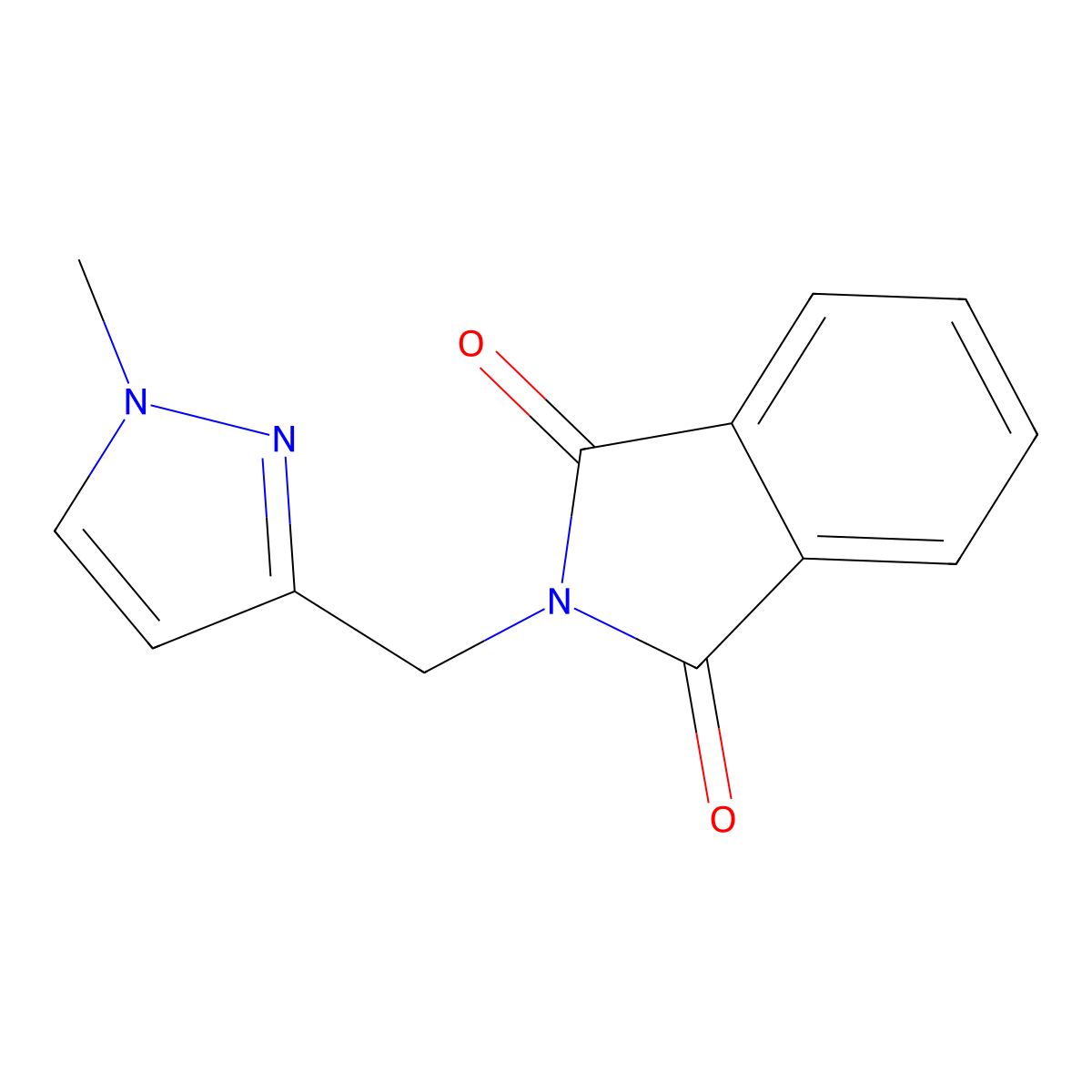 2-[(1-Methyl-1H-pyrazol-3-yl)methyl]-2,3-dihydro-1H-isoindole-1,3-dione molecular structure, CAS 1909320-15-5