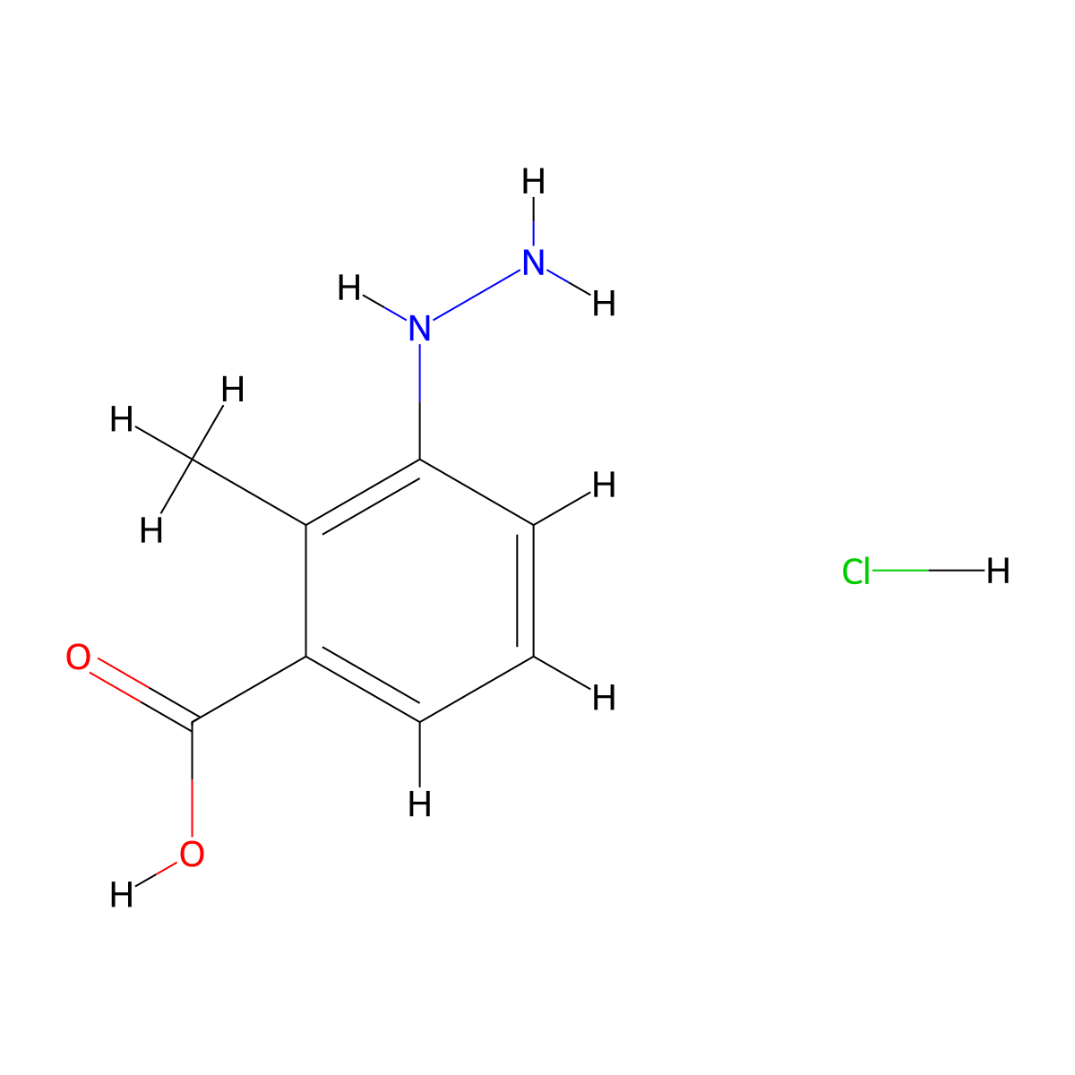 3-Hydrazinyl-2-methylbenzoic acid hydrochloride molecular structure, CAS 1909320-17-7