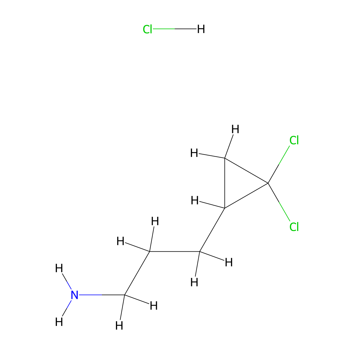 3-(2,2-Dichlorocyclopropyl)propan-1-amine hydrochloride molecular structure, CAS 1909320-23-5