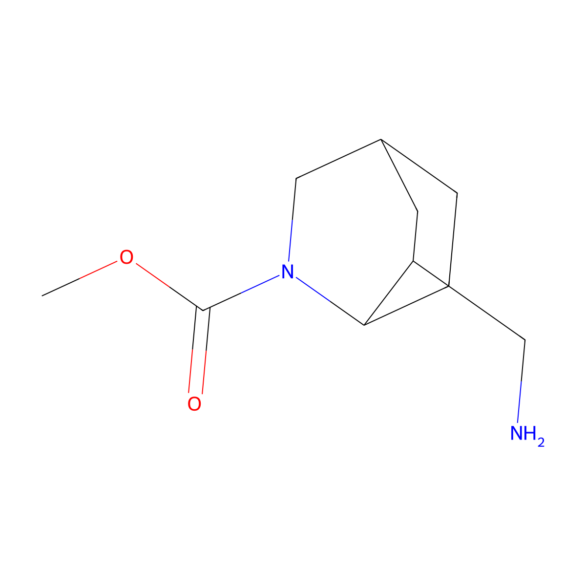 Methyl 6-(aminomethyl)-2-azabicyclo[2.2.2]octane-2-carboxylate molecular structure, CAS 1909320-26-8