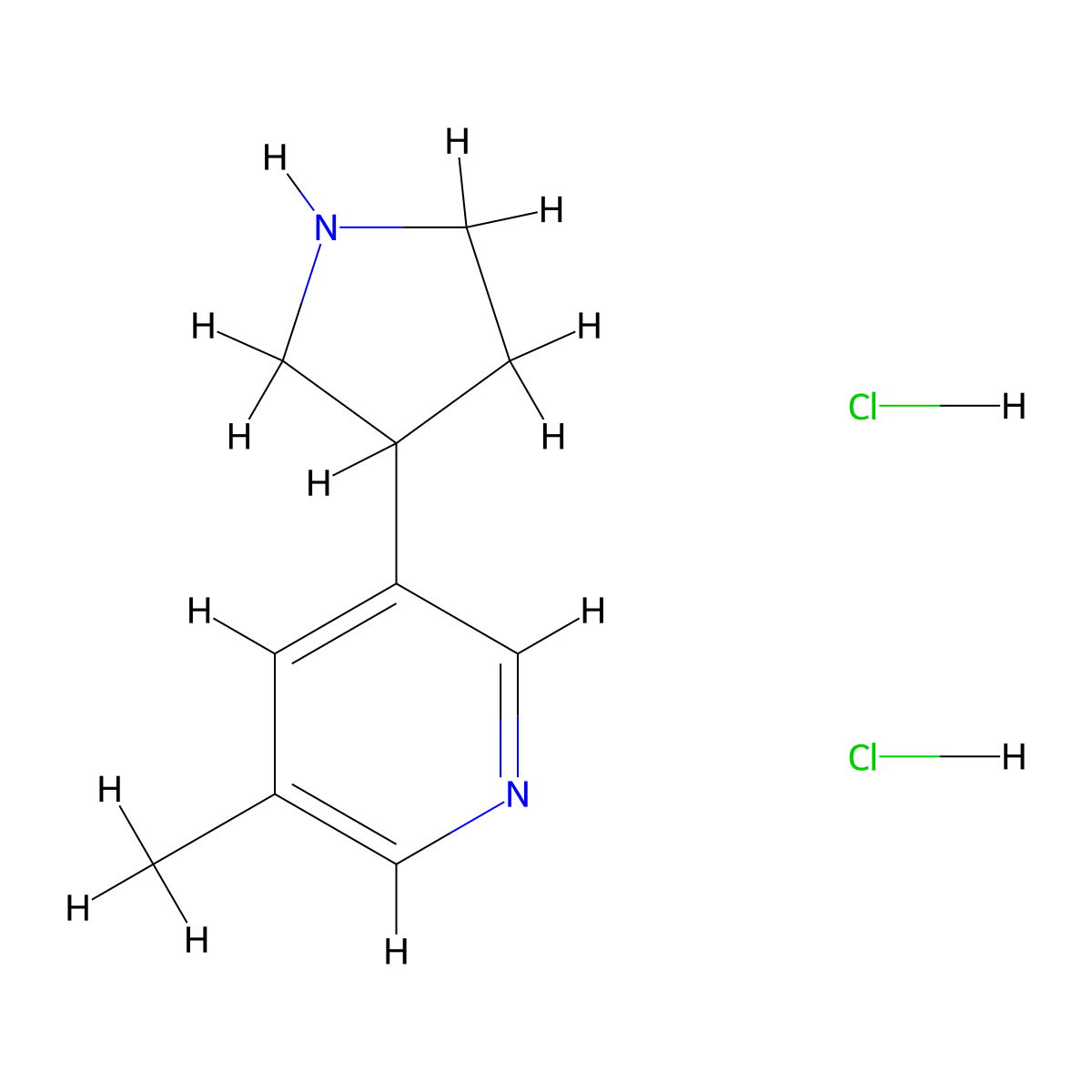 3-Methyl-5-(pyrrolidin-3-yl)pyridine dihydrochloride molecular structure, CAS 1909320-29-1