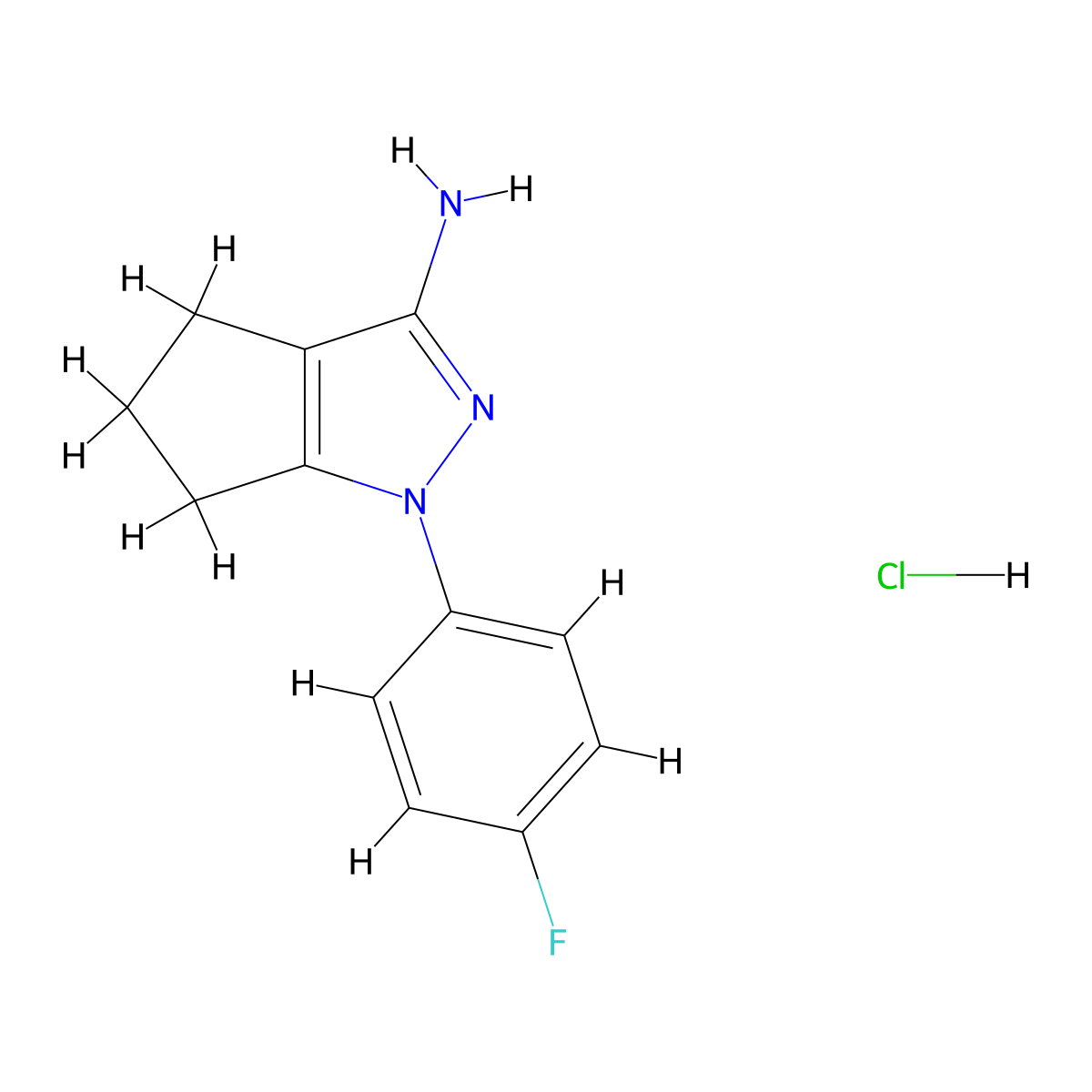1-(4-fluorophenyl)-1H,4H,5H,6H-cyclopenta[c]pyrazol-3-amine hydrochloride molecular structure, CAS 1909320-30-4