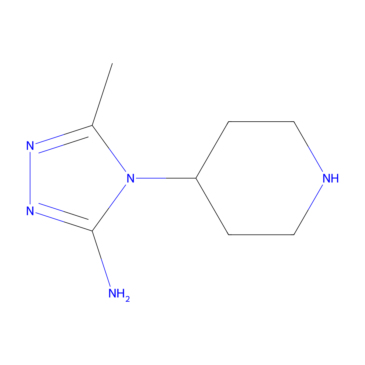 5-methyl-4-(piperidin-4-yl)-4H-1,2,4-triazol-3-amine molecular structure, CAS 1909320-33-7