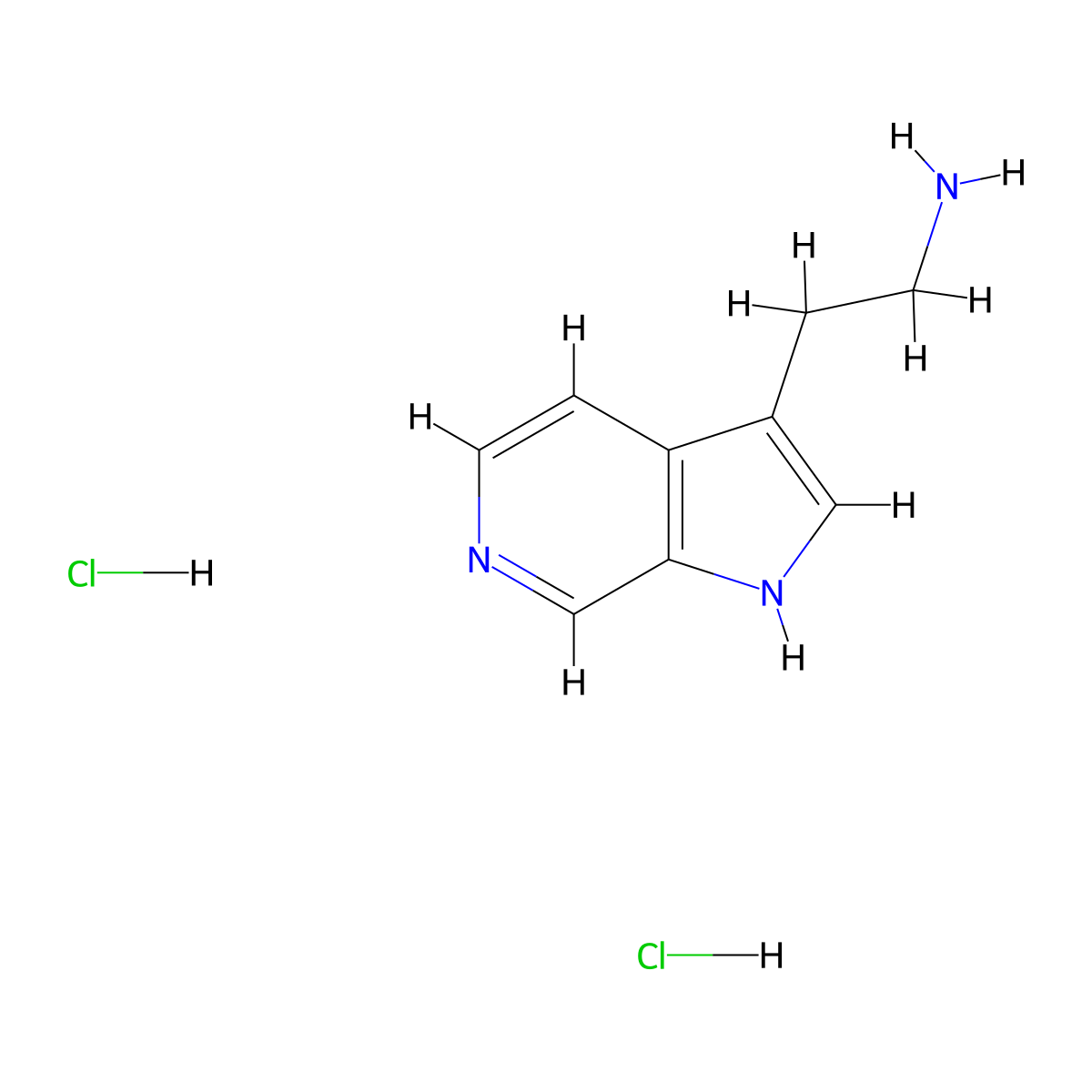 2-(1H-pyrrolo(2,3-c)pyridin-3-yl)ethan-1-amine dihydrochloride molecular structure, CAS 1909324-63-5