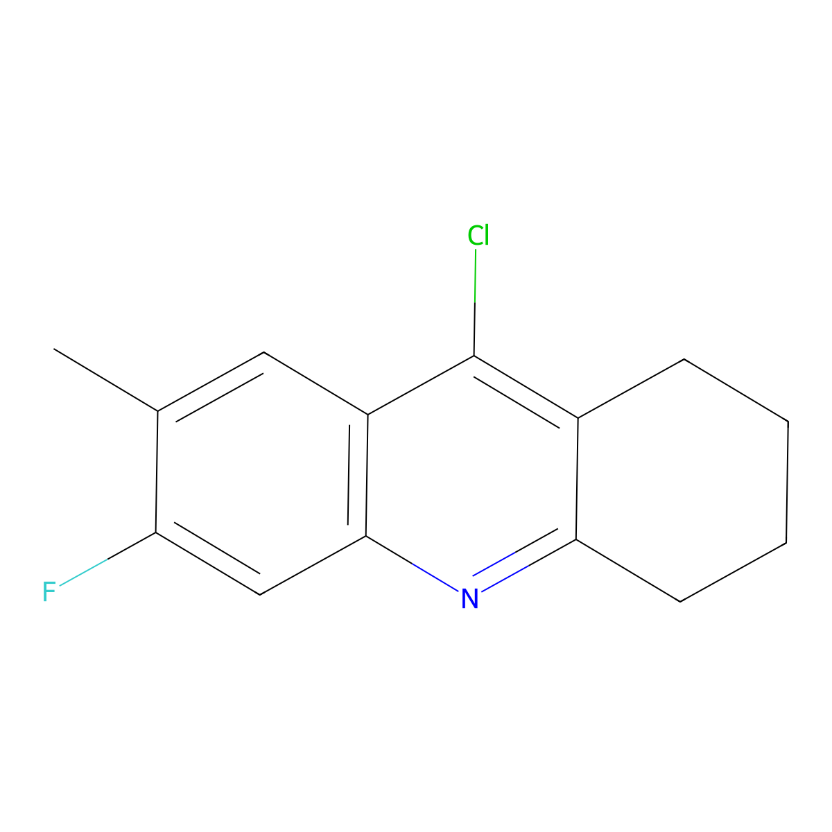 9-Chloro-6-fluoro-7-methyl-1,2,3,4-tetrahydroacridine molecular structure, CAS 1909324-65-7