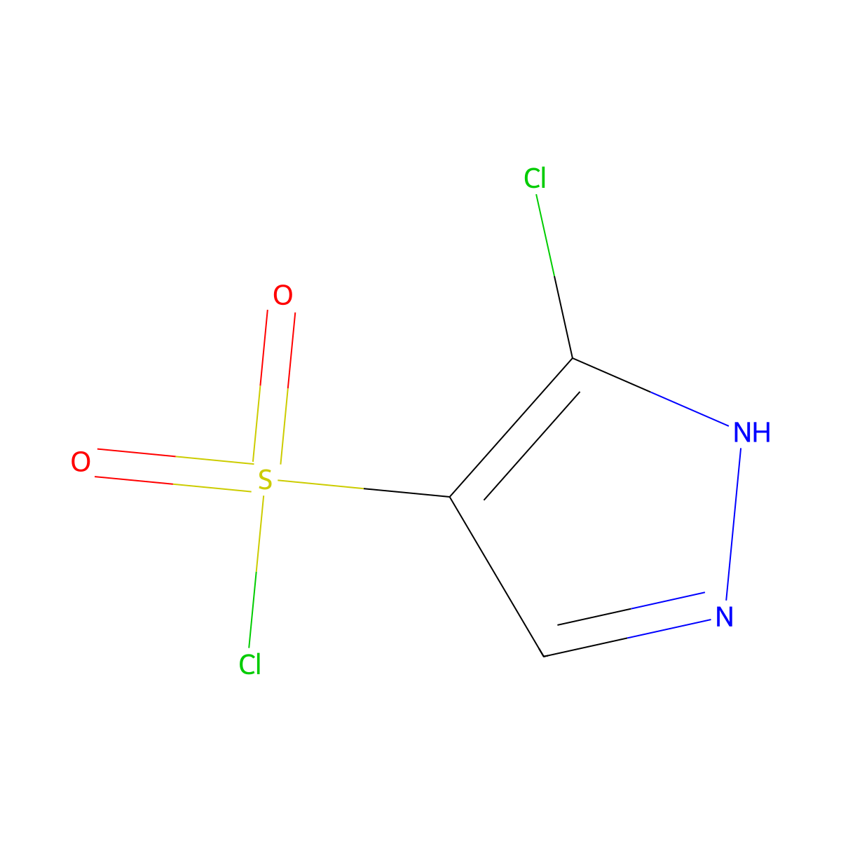 3-chloro-1H-pyrazole-4-sulfonyl chloride molecular structure, CAS 1909324-77-1