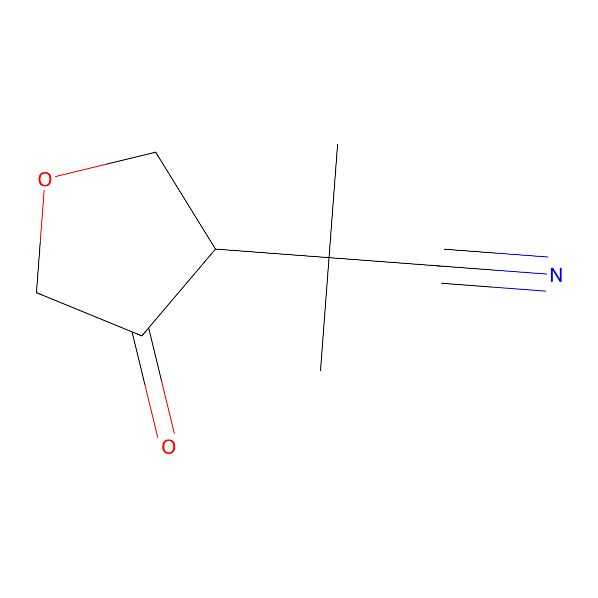 2-Methyl-2-(4-oxooxolan-3-yl)propanenitrile molecular structure, CAS 1909324-83-9