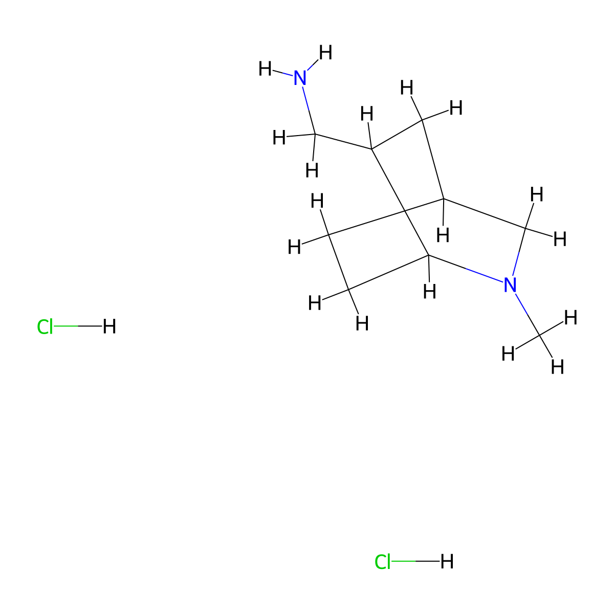 {2-Methyl-2-azabicyclo[2.2.2]octan-6-yl}methanamine dihydrochloride molecular structure, CAS 1909324-84-0